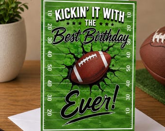 Carte d'anniversaire football, carte d'anniversaire sur le thème du football, carte d'anniversaire sport, carte de voeux sur le thème du football, carte d'anniversaire pour fan de football