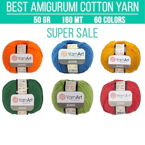 Yarnart jeansgaren 50gr, acrylgaren, haakbreien amigurumi, poppengaren, katoenen garen breien, Begonia amigurumi, kunstpop. YAJ50-S1