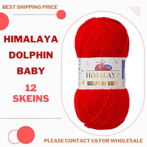 12 Stränge Himalaya Delphin Baby | Samtgarn | Plüschgarn | Strickgarn | Babydeckengarn |  Chenille Garn | Wintergarn
