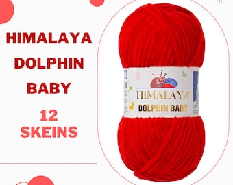 12 Skeins Himalaya Dolphin Baby | Velvet Yarn | Plush Yarn | Knitting Yarn | Baby Blanket Yarn |  Chenille Yarn | Winter yarn