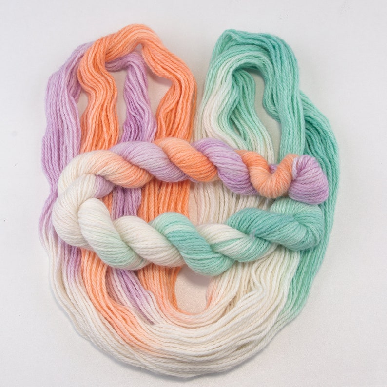 Orange Fingering Hand dyed yarn HDYTOV-S1 Turquoise Violet