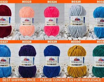 6 Skeins Himalaya Dolphin Baby | Velvet Yarn | Plush Yarn | Knitting Yarn | Baby Blanket Yarn |  Chenille Yarn | Winter yarn