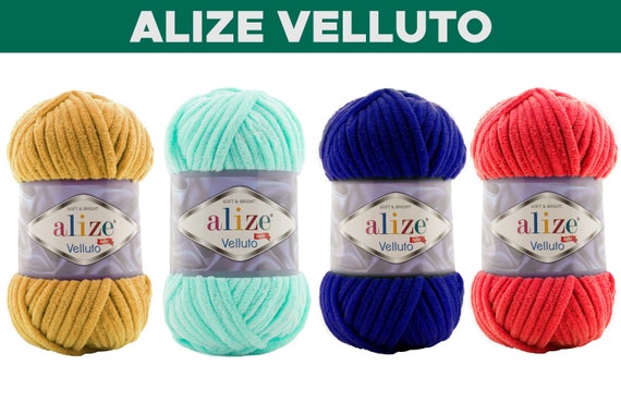 ALIZE Velluto Soft Yarn Fluffy Yarn Baby Blanket Yarn Baby Knitting Yarn  Velvet Crochet Yarn, 