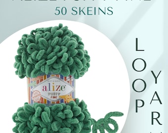 50 Skein Alize Puffy Fine, Blanket Yarn, Soft Yarn, Baby Yarn, Hypoallergenic Yarn, Velvet Yarn, Silky, All Colours Available. APFW-25