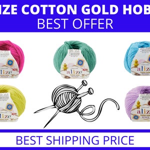 Alize Cotton Gold Hobby 50gr, Acrylic yarn, Crochet knitting amigurumi, Doll yarn, Knitting cotton yarn, Begonia amigurumi, Art doll