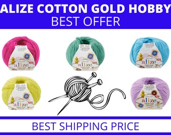 Alize Cotton Gold Hobby 50gr, Acrylic yarn, Crochet knitting amigurumi, Doll yarn, Knitting cotton yarn, Begonia amigurumi, Art doll