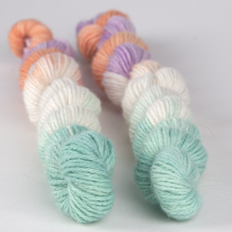 Orange Fingering Hand dyed yarn HDYTOV-S1 Turquoise Violet