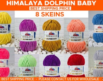 8 Skeins Himalaya Dolphin Baby | Velvet Yarn | Plush Yarn | Knitting Yarn | Baby Blanket Yarn |  Chenille Yarn | Winter yarn