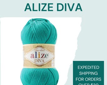 Alize Diva | Summer yarn | Acrylic yarn | Bikini yarn | Amigurumi Yarn | Crochet Yarn | 100 Gr - 380 Yard