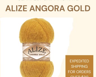 Alize Angora Gold, Wool Thread, Angora Yarn, Crochet and Knitting Yarn, Mohair Yarn, Winter-Autumn Yarn