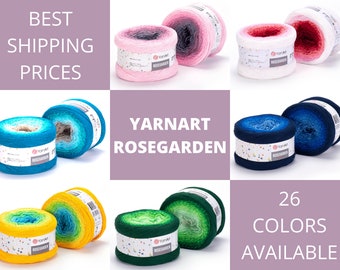 YarnArt Rosegarden | Crochet and Knitting | Gradient yarn | Cotton Yarn | Amigorimi | Soft Cotton Yarn