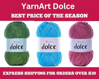 YarnArt Dolce, Velvet Yarn, Knitting and Amigurumi Yarn, Baby Yarn, Plush Blanket Yarn