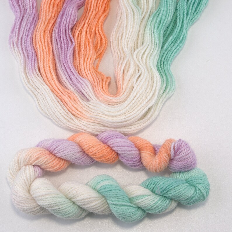 Orange Fingering Hand dyed yarn HDYTOV-S1 Turquoise Violet