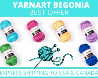 YarnArt Begonia | Amigurumi yarn | Crochet cotton yarn | Cotton Yarn  |  Soft cotton yarn | Knitting yarn