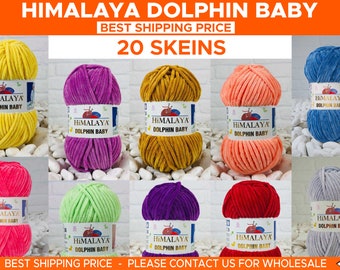 20 Skeins Himalaya Dolphin Baby | Velvet Yarn | Plush Yarn | Knitting Yarn | Baby Blanket Yarn |  Chenille Yarn | Winter yarn