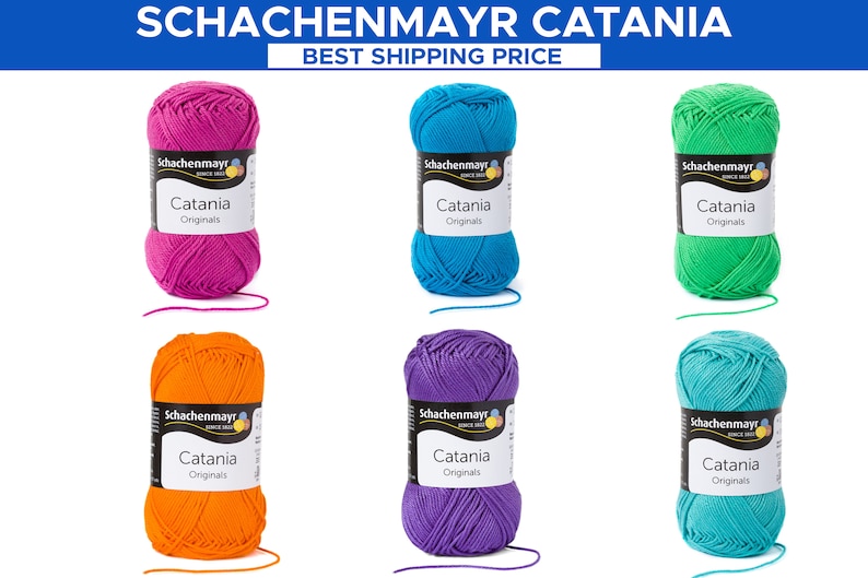 Hilo Amigurumi / Schachenmayr Catania Cotton Yarn Colors 0 250 / Hilo de algodón de ganchillo / Hilo de algodón / Hilo de algodón suave / Hilo de tejer imagen 1