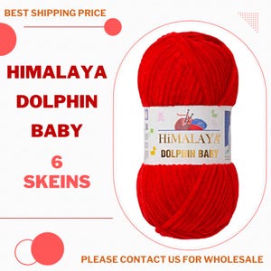 6 Stränge Himalaya Delphin Baby | Samtgarn | Plüschgarn | Strickgarn | Babydeckengarn |  Chenille Garn | Wintergarn