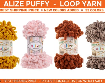 Alize Puffy | Blanket Yarn | Alize Yarn | Puffy Yarn | Soft Yarn | Hypoallergenic | Baby Yarn | Alize Loop Yarn | Chunky Yarn FRSHP6