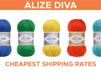 Alize Diva | Summer yarn | Acrylic yarn | Bikini yarn | Amigurumi Yarn | Crochet Yarn | 100 Gr - 380 Yard