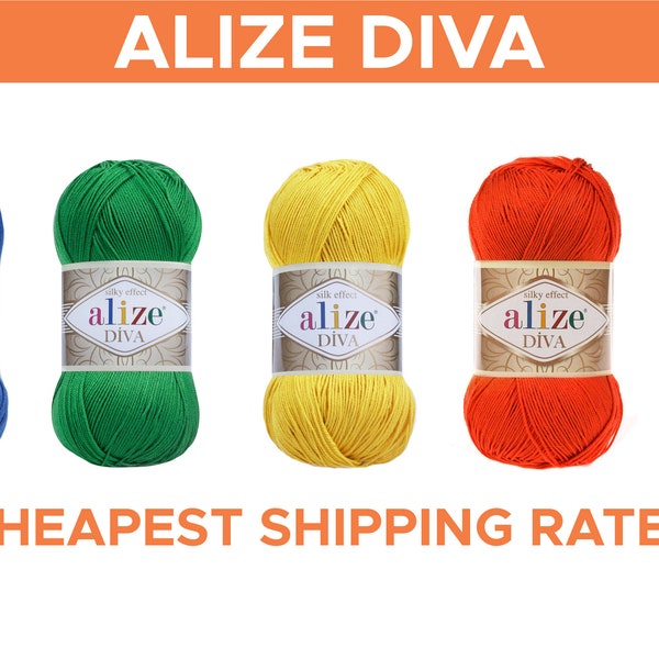 Alizé Diva | Fil d’été | Fil acrylique | Fil de bikini | Fil Amigurumi | Fil à crocheter | 100 Gr - 380 Verges