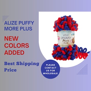 Alize Puffy More Plus | Blanket Yarn | Puffy Yarn | Soft Yarn | Puffy More| Lingerie | Baby Yarn | Loop Yarn | Chunky Yarn | Finger Yarn