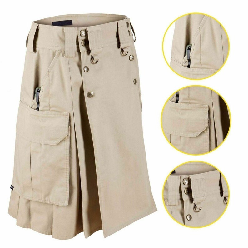Men/'s Brown Genuine Leather Straps Fashion Sport Cotton Utility Kilt Adjustable