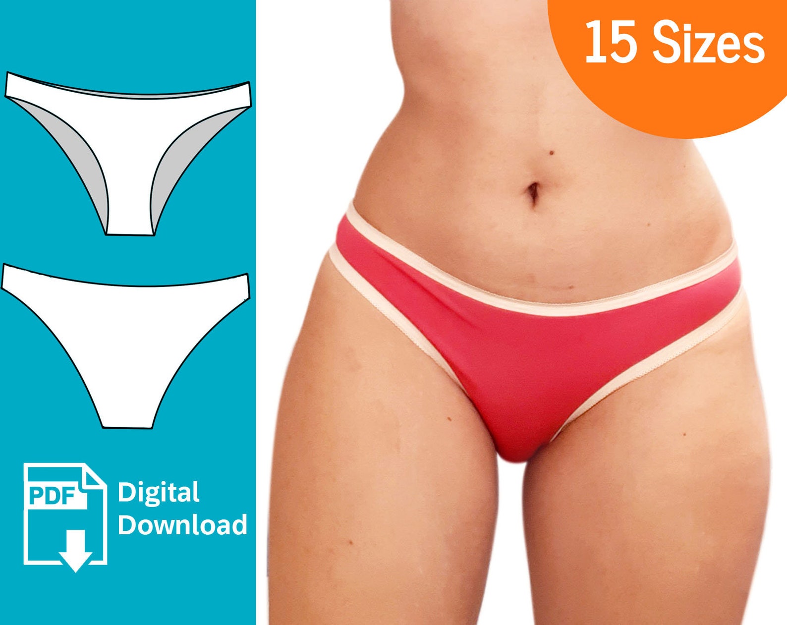 Classic Bikini Brief Underwear Sewing Pattern. Plus Size Etsy