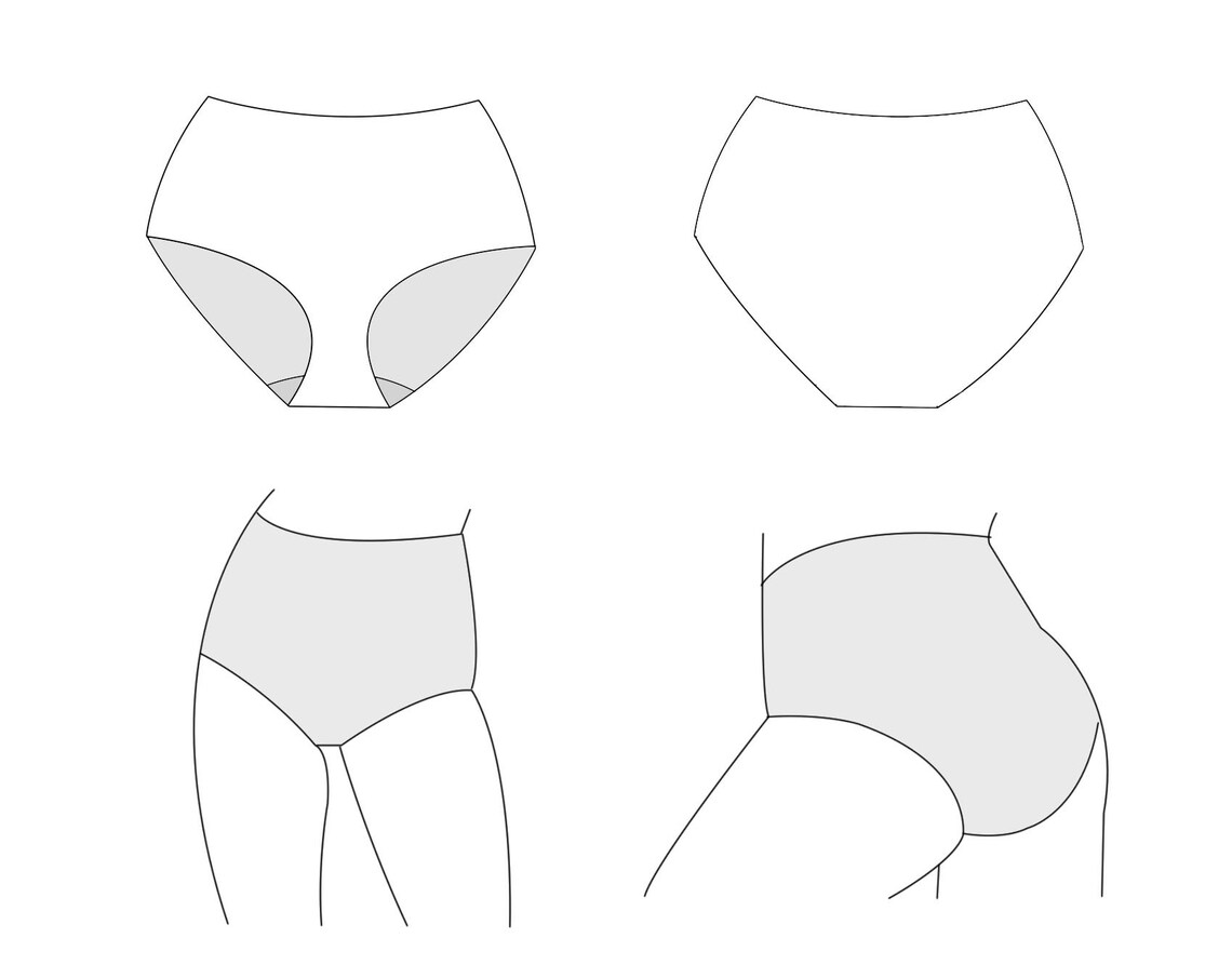 Retro Underwear Sewing Pattern. Hipster Style Panty Briefs Etsy