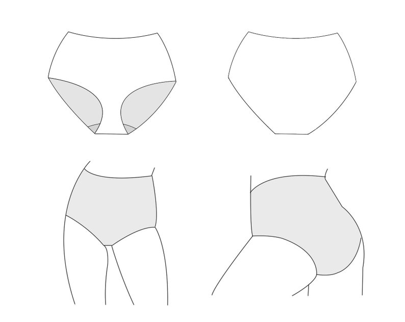 Retro Underwear Sewing Pattern. Hipster Style Panty Briefs Etsy