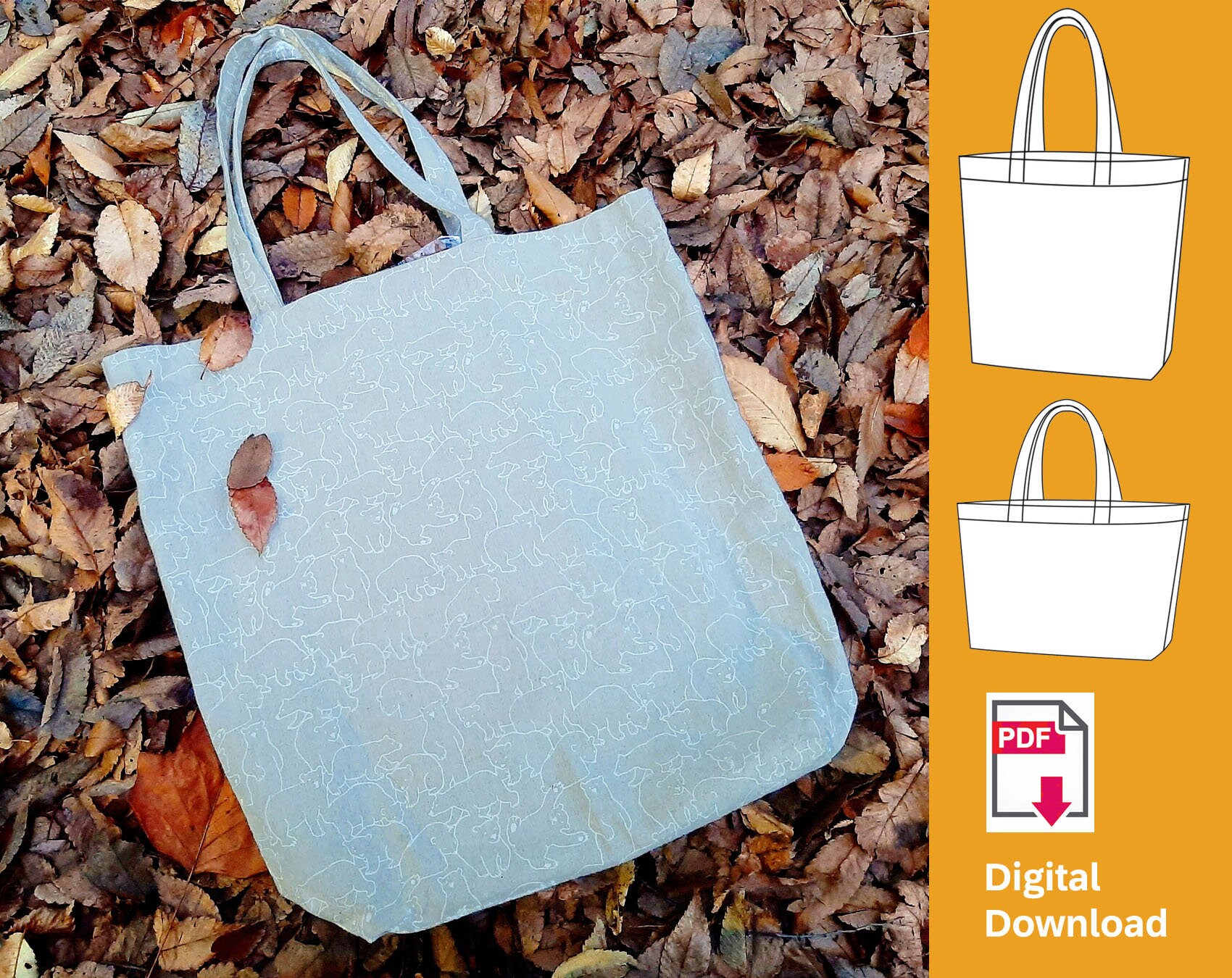 Canvas Tote Bag Pattern Digital Download Ecobag Etsy UK