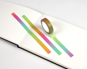Rainbow Gradient Washi Tape | Colorful Scrapbooking Tape | Journaling Embellishments