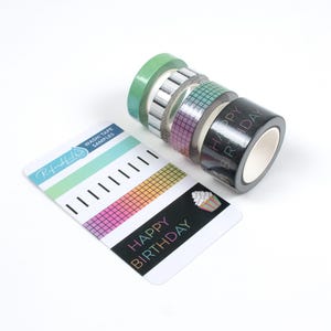 Washi Tape Sample Sizes | Scrapbooking Journaling Crafting Tapes |  Choose 4 Designs Sample Card
