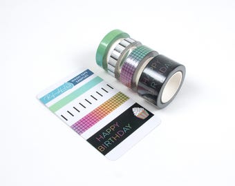 Washi Tape Sample Sizes | Scrapbooking Journaling Crafting Tapes |  Choose 4 Designs Sample Card