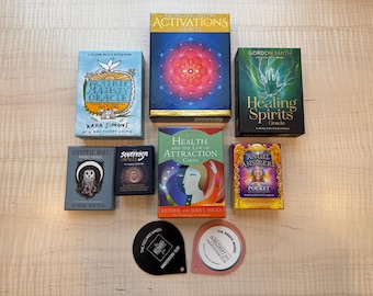 Oracle Deck Bundle – 7 Oracle Card Decks Lot – Prairie Majesty, Sovereign Oracle, Sacred Geometry Activations, Healing Spirits