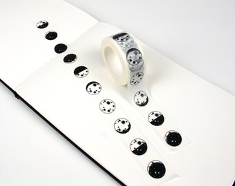 Moon Phases Washi Tape | Lunar Cycle Scrapbooking Supplies | Astrology Decoration