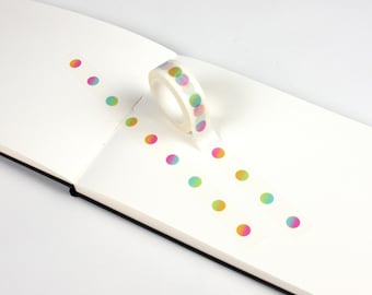 Rainbow Dots Washi Tape | Colorful Polka Dots | Scrapbooking Journal Embellishment