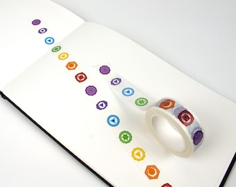 7 Chakra Washi Tape | Spiritual Journaling Decoration | Vertical Orientation