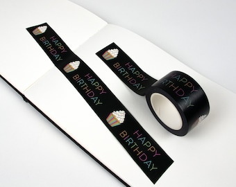 Cupcake Washi Tape | Happy Birthday Masking Tape | Birthday Scrapbooking Decoration