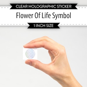 Flower of Life Sticker: Holographic Sacred Geometry, 1 inch