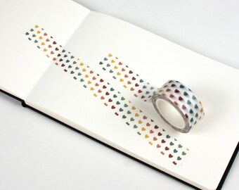 Multicolored Heart Pattern Washi Tape | Colorful Crafting Tape | Love Decoration