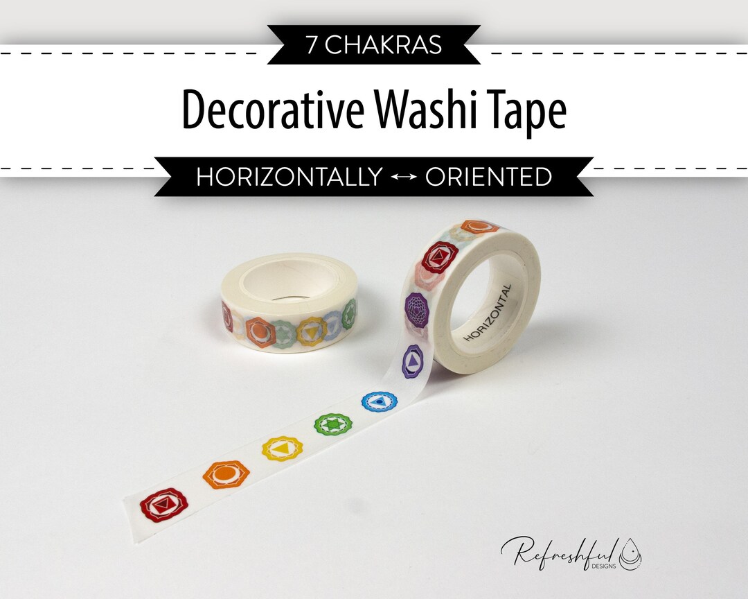 7 Chakras Horizontally Oriented Decorative Washi Tape Spiritual Sticker ...