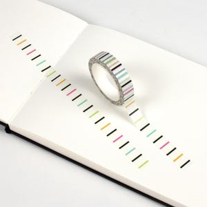 Multicolor Striped Washi Tape | Thin Scrapbooking Decoration | Simple Journaling Embellishment