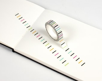 Multicolor Striped Washi Tape | Thin Scrapbooking Decoration | Simple Journaling Embellishment