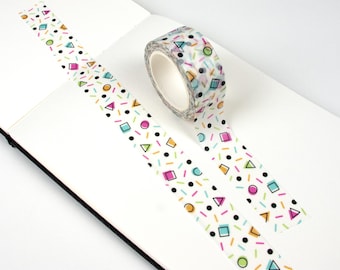 Colorful Fun Confetti Washi Tape | Party Gift Wrap Embellishment | Celebration Decoration