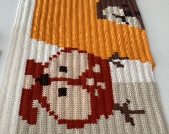 Patrón de manta de bebé a crochet, decoración bohemia (PDF)