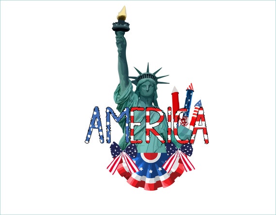 America Watercolor Statue Of Liberty Watercolor Design Png | Etsy