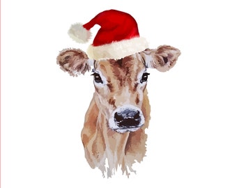Santa Cow Design, Christmas png, Christmas Cow png, Santa Sublimation, Christmas Sublimation, Cow Clipart, Christmas Cow, Christmas clipart