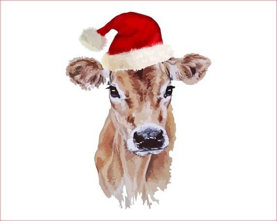 Santa Cow Design Christmas Png Christmas Cow Png Santa | Etsy