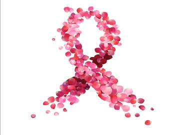 Fight Cancer, instant download, Sublimation graphics, PNG, Breast Cancer Awareness, cancer , Ribbon of Rose Petals Breast Cancer Awareness