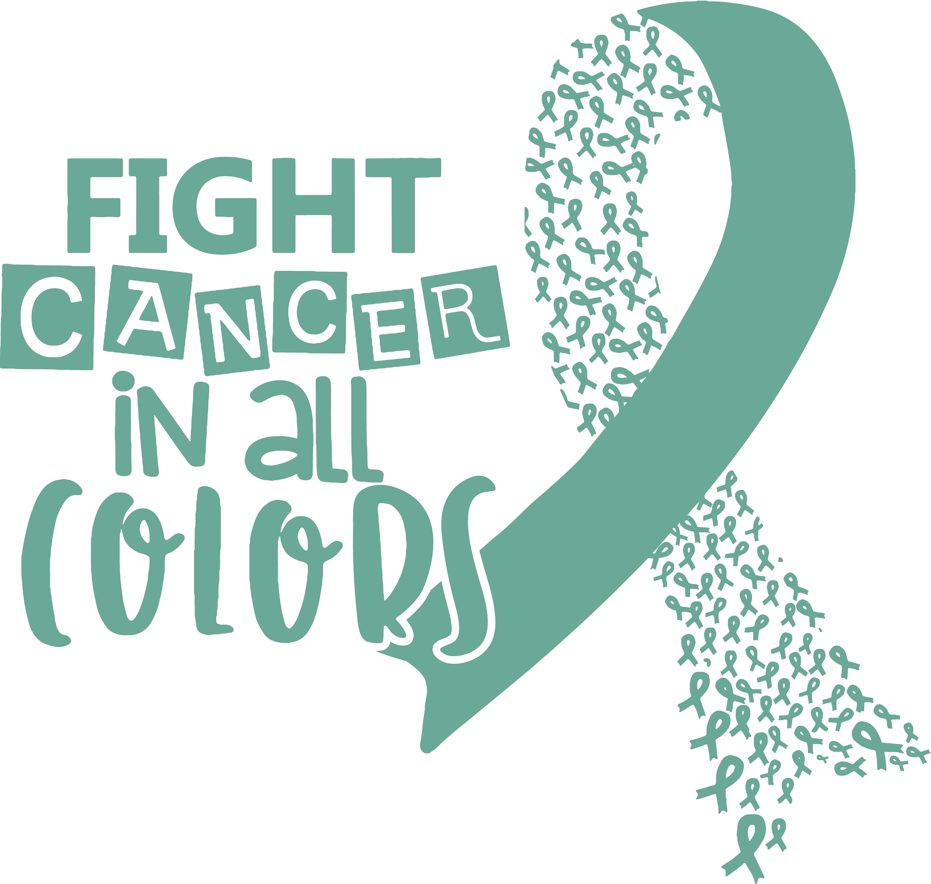 Fight Cancer in All Colors Clipart Instant Download | Etsy